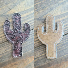 Load image into Gallery viewer, Cactus Cowhide Charm