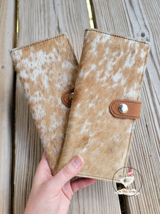 Cowhide Checkbook Covers
