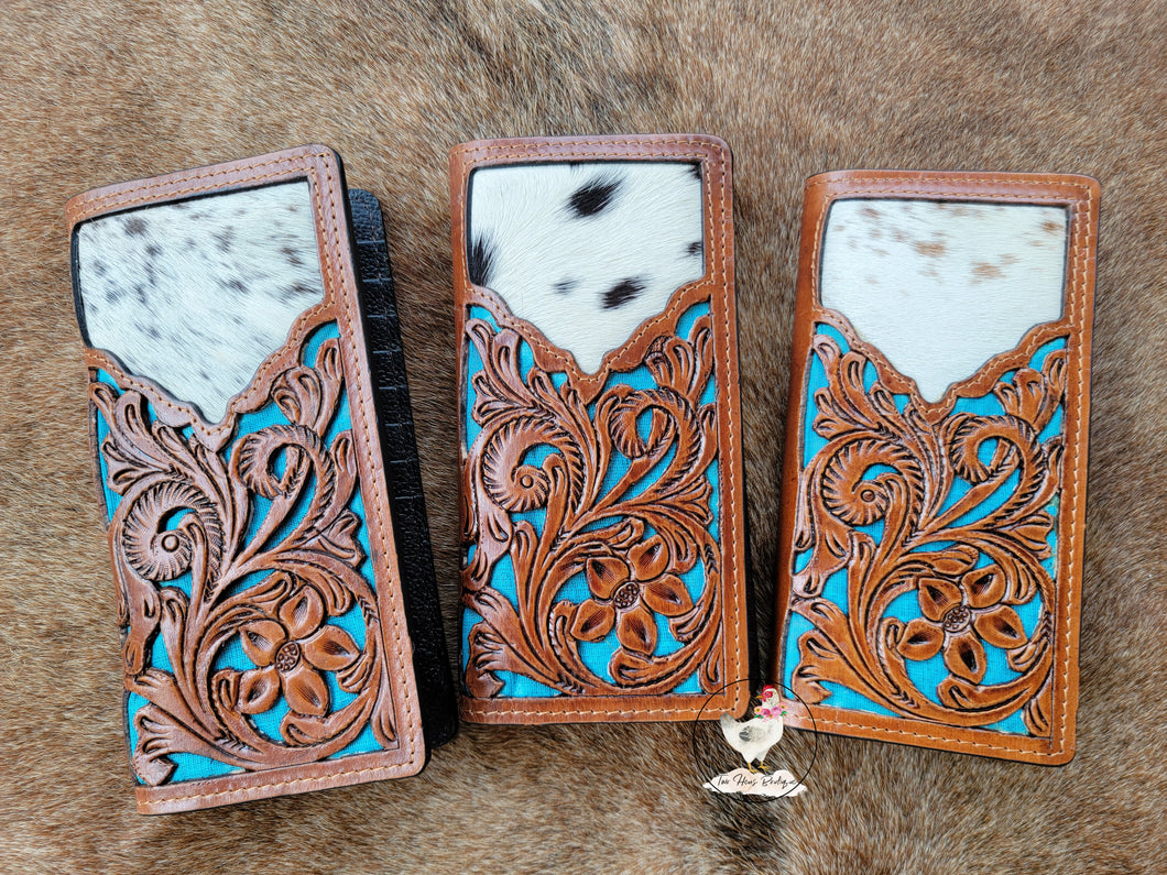 Cowhide & Tooled Leather Wallets