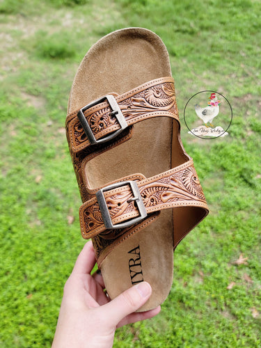 Western Hand Tooled Sandals