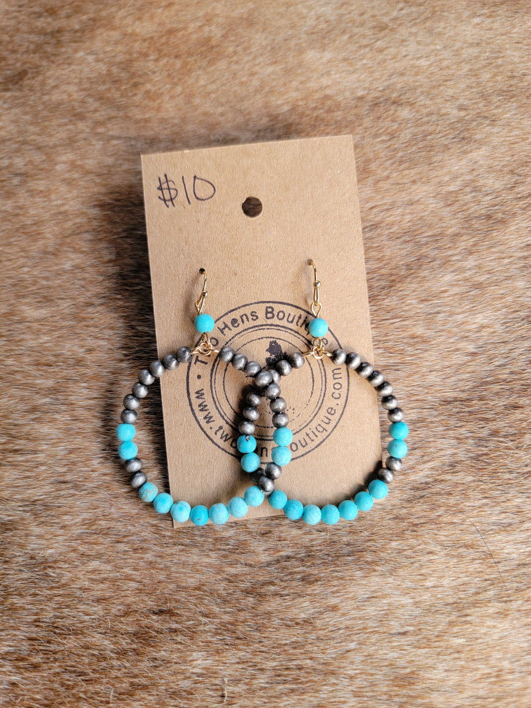 Turquoise & Pearl Hoops