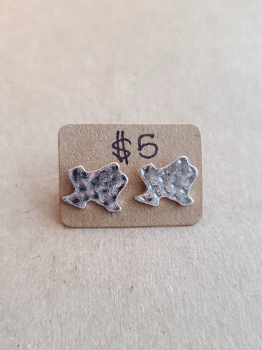 Small Stamped Texas Earrings