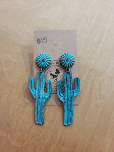Rustic Cactus Earrings