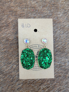 Green Sequin Earrings
