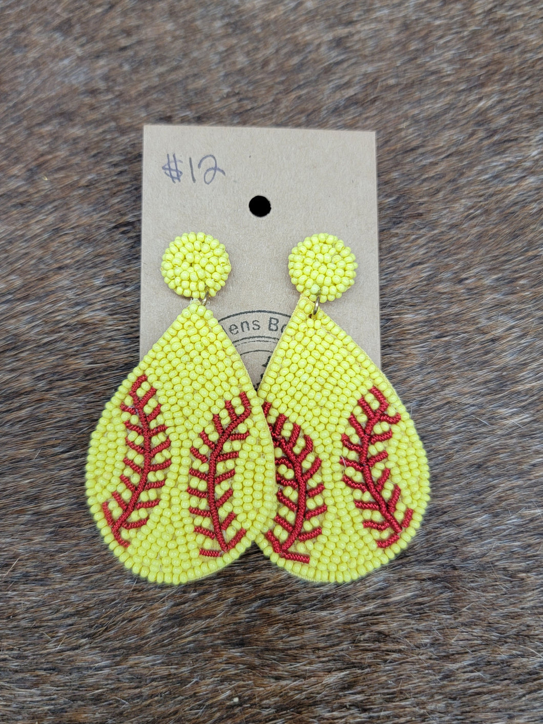 Softball Beaded Earrings