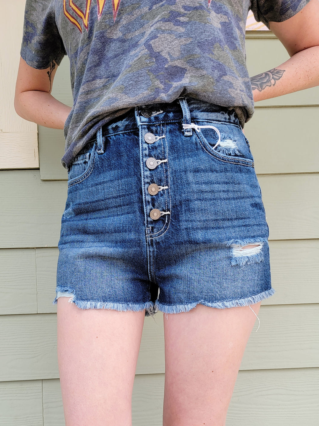 Dark Wash KanCan Shorts