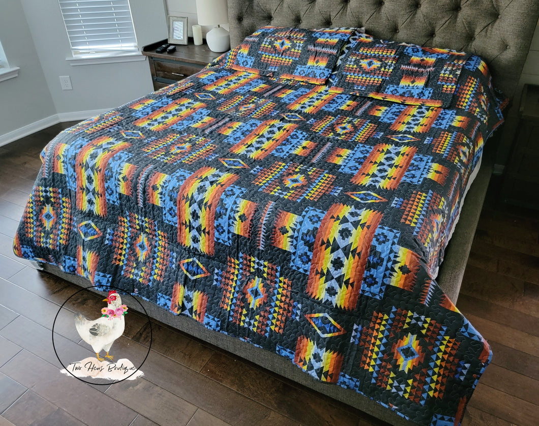 Black Aztec Bedding Set