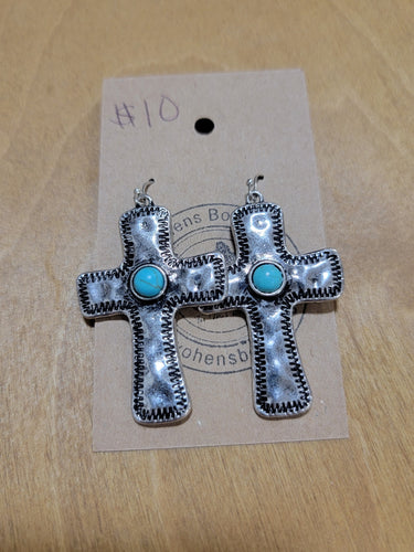 Western Cross Earrings