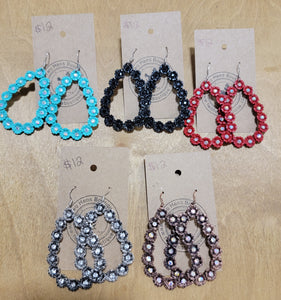 Metal Flower Hoop Earrings
