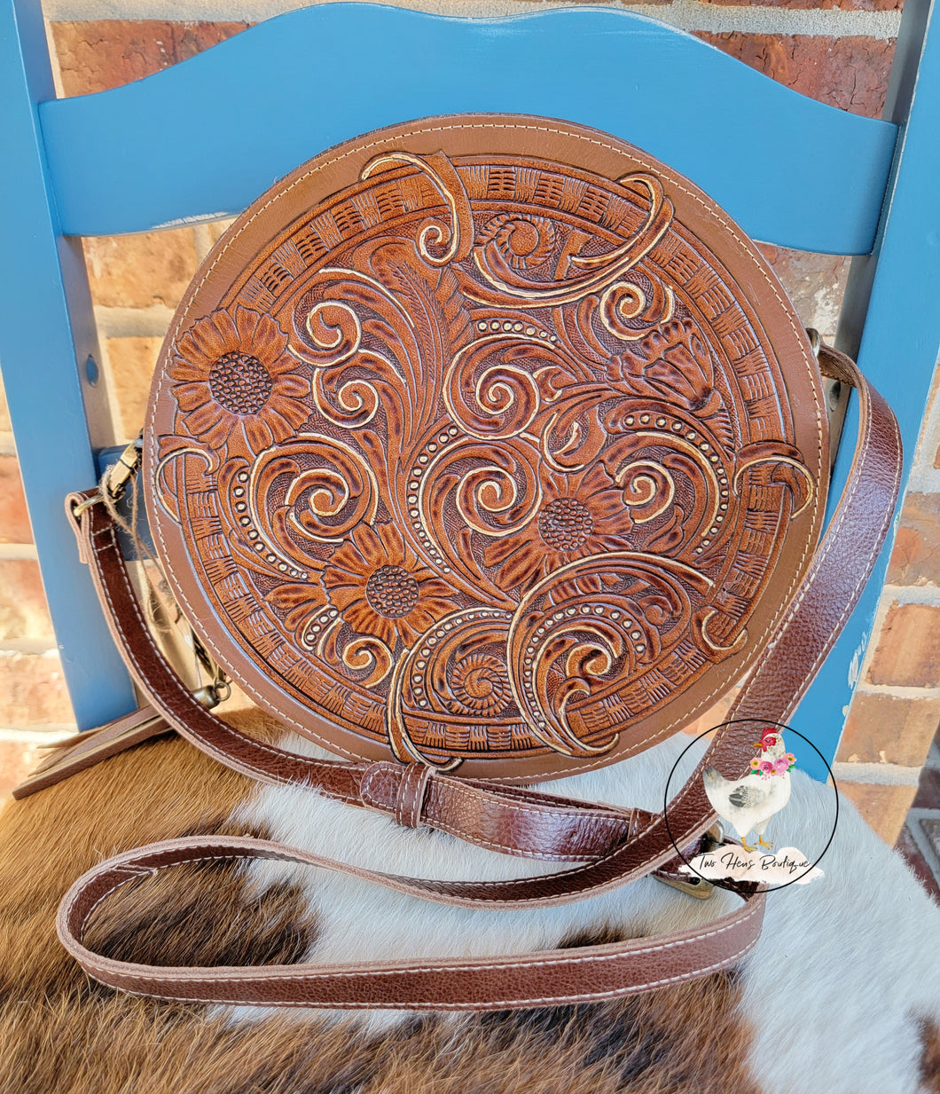 Tooled Leather Canteen Purse