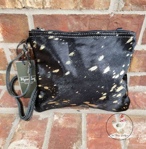 Small Black & Gold Acid Wash Purse