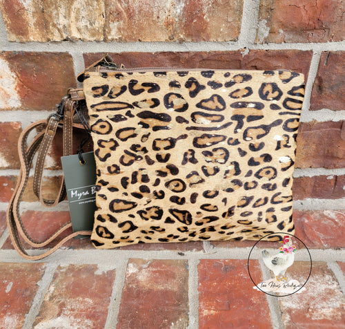 Small Leopard Acid Wash Purse