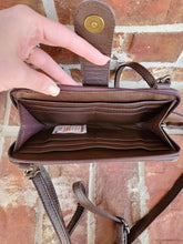 Load image into Gallery viewer, Small Tooled Leather Crossbody Wallet