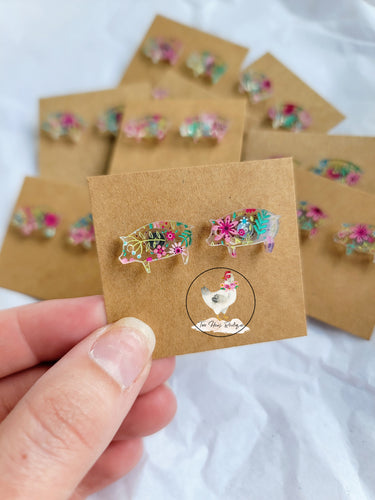 Floral Pig Studs